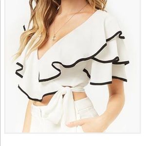 Wrap crop top blouse